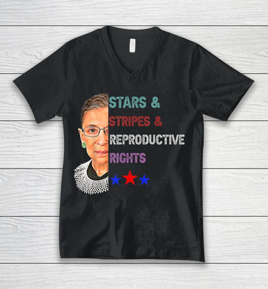 Rbg Ruth Stars Stripes Reproductive Rights 4Th Of July Unisex V-Neck T-Shirt