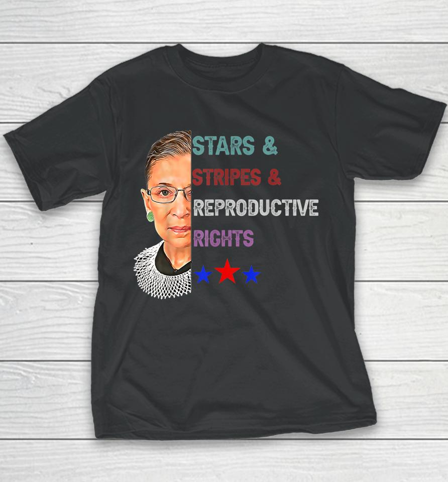 Rbg Ruth Stars Stripes Reproductive Rights 4Th Of July Youth T-Shirt
