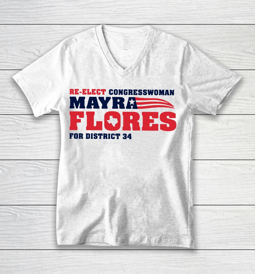 Re-Elect Congressman Mayra Flores Unisex V-Neck T-Shirt