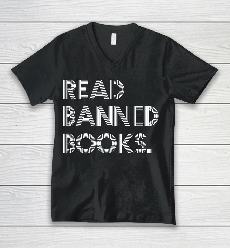 Read Banned Books Librarians Banned Books Week Retro Vintage Unisex V-Neck T-Shirt