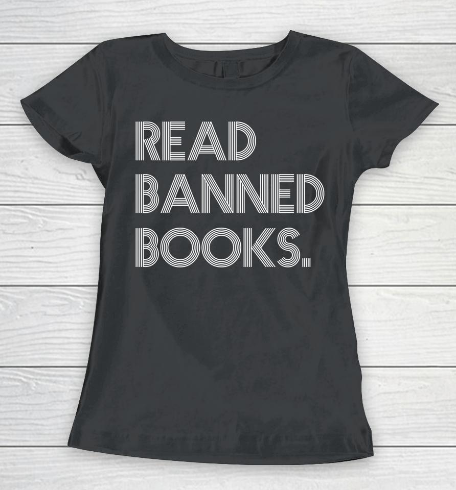 Read Banned Books Librarians Banned Books Week Retro Vintage Women T-Shirt