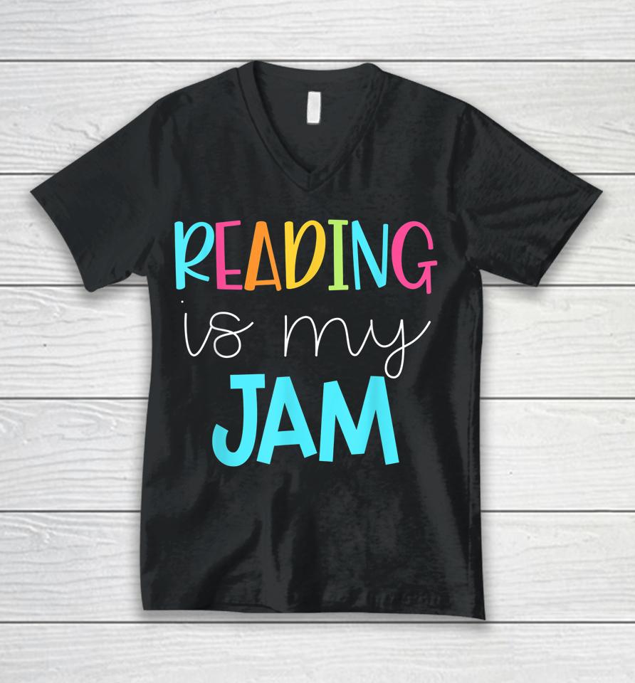 Reading Is My Jam Unisex V-Neck T-Shirt