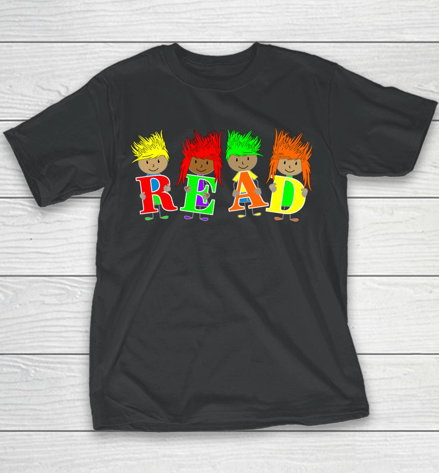 Reading Teacher Read Books Crazy Hair For Crazy Hair Day Youth T-Shirt