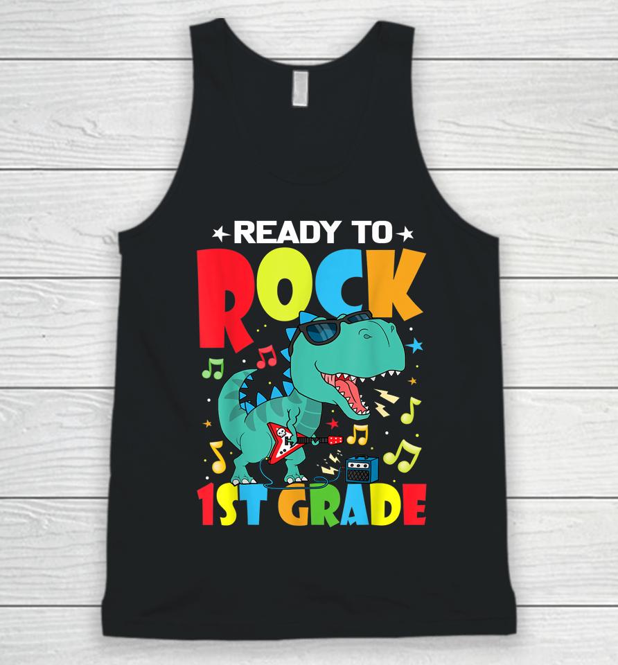 Ready To Rock 1St Grade Dinosaur Back To School Boys Unisex Tank Top