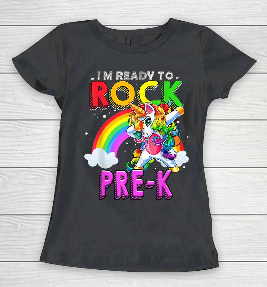 Ready To Rock Pre-K Unicorn Back To School Women T-Shirt