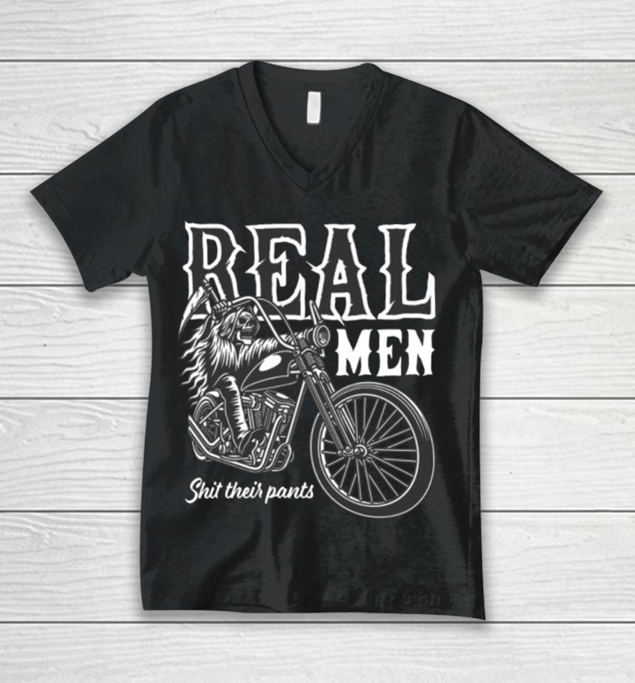 Real Men Shit Their Pants Unisex V-Neck T-Shirt