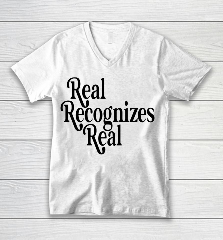 Real Recognizes Real Unisex V-Neck T-Shirt