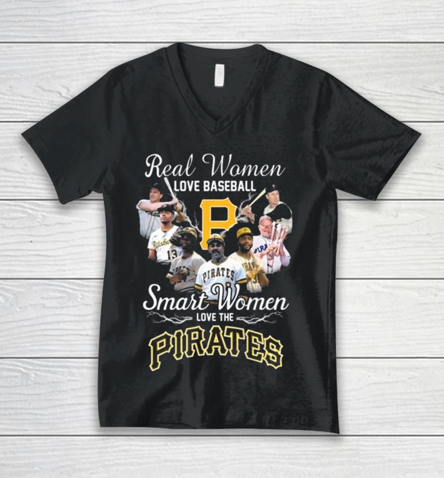Real Women Love Baseball Smart Women Love The Pittsburgh Pirates Players 2023 Unisex V-Neck T-Shirt
