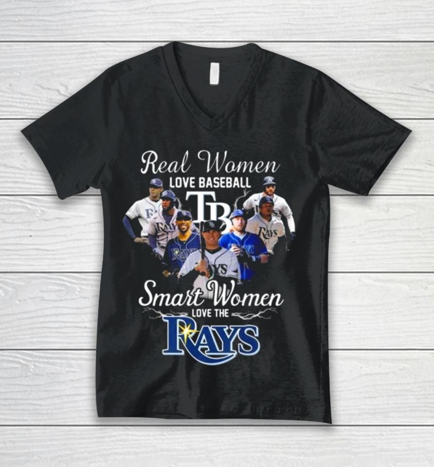 Real Women Love Baseball Smart Women Love The Tampa Bay Rays Players 2023 Unisex V-Neck T-Shirt