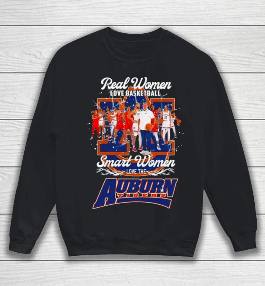 Real Women Love Basketball Smart Women Love The Auburn Tigers Team Men’s Basketball Sweatshirt