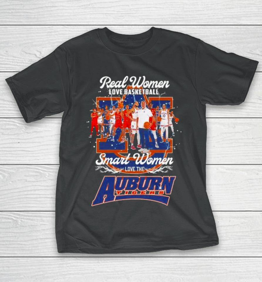 Real Women Love Basketball Smart Women Love The Auburn Tigers Team Men’s Basketball T-Shirt