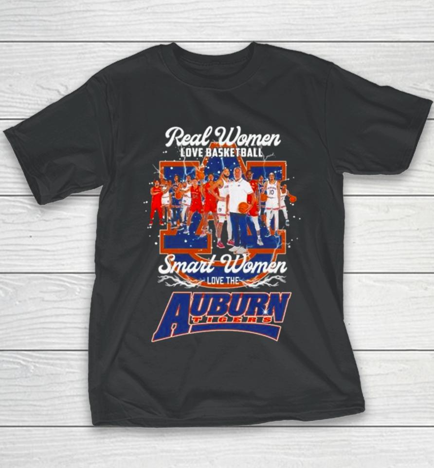 Real Women Love Basketball Smart Women Love The Auburn Tigers Team Men’s Basketball Youth T-Shirt