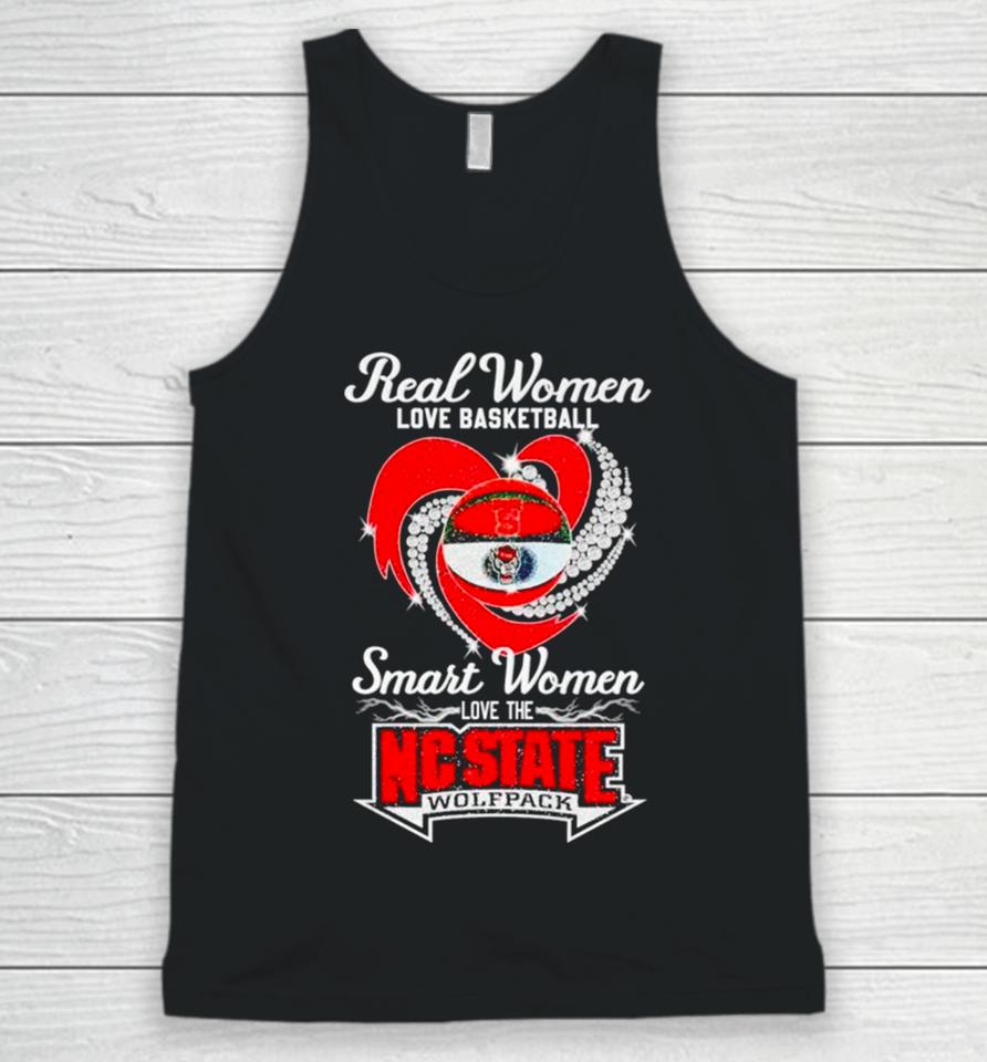 Real Women Love Basketball Smart Women Love The Nc State Wolfpack Unisex Tank Top
