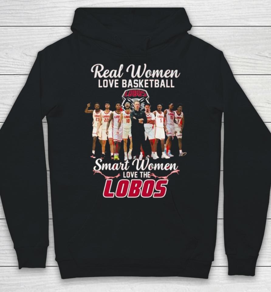 Real Women Love Basketball Smart Women Love The New Mexico Lobos Men’s Basketball Hoodie