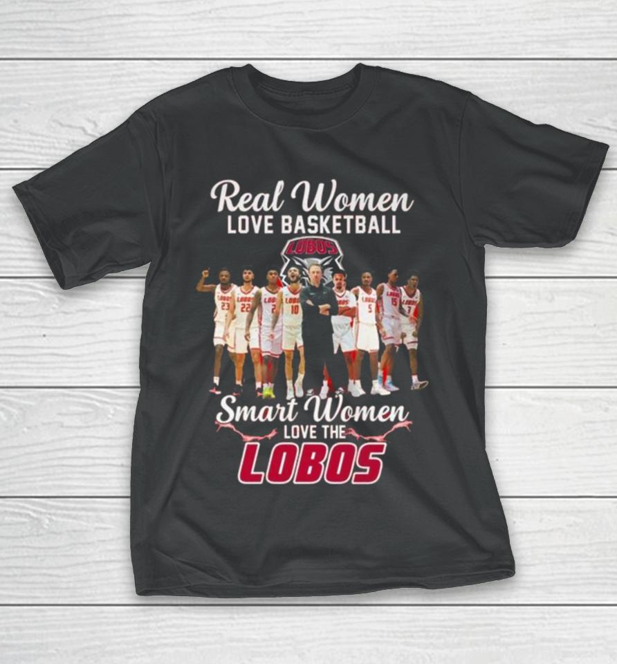 Real Women Love Basketball Smart Women Love The New Mexico Lobos Men’s Basketball T-Shirt