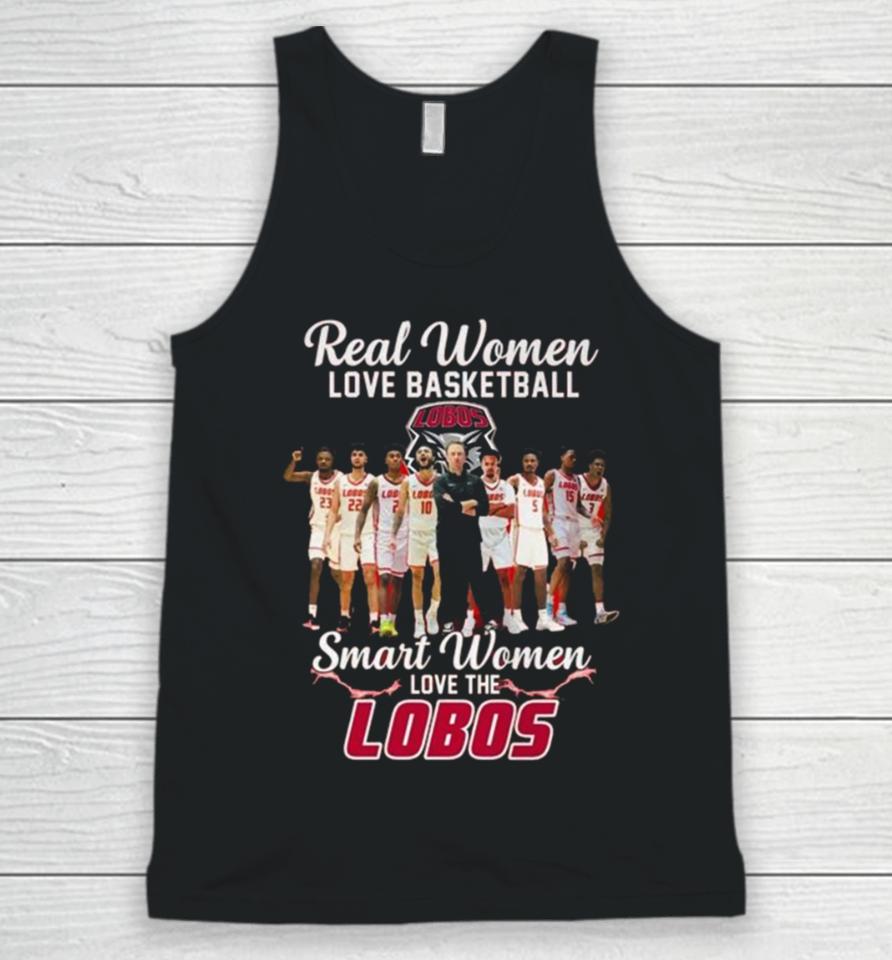 Real Women Love Basketball Smart Women Love The New Mexico Lobos Men’s Basketball Unisex Tank Top