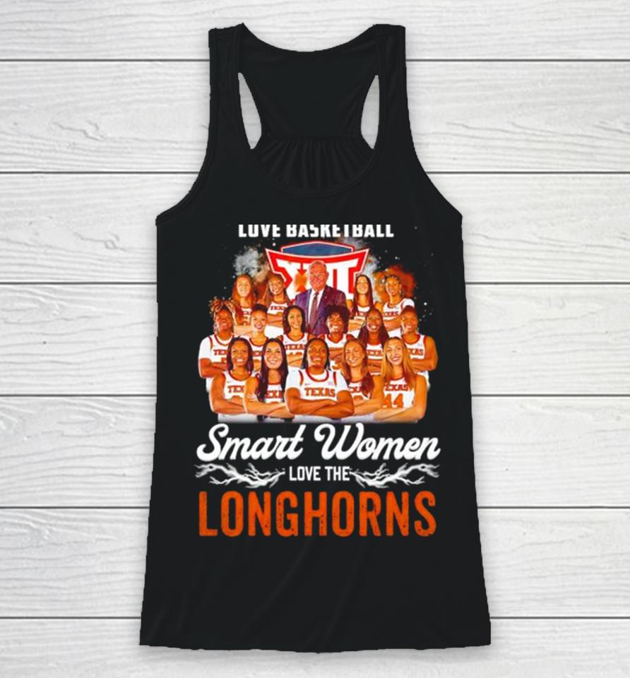 Real Women Love Basketball Smart Women Love The Texas Longhorns Women’s Basketball 2024 Racerback Tank