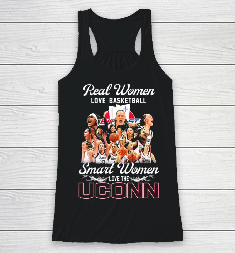 Real Women Love Basketball Smart Women Love The Uconn Women’s Basketball March Madness Racerback Tank