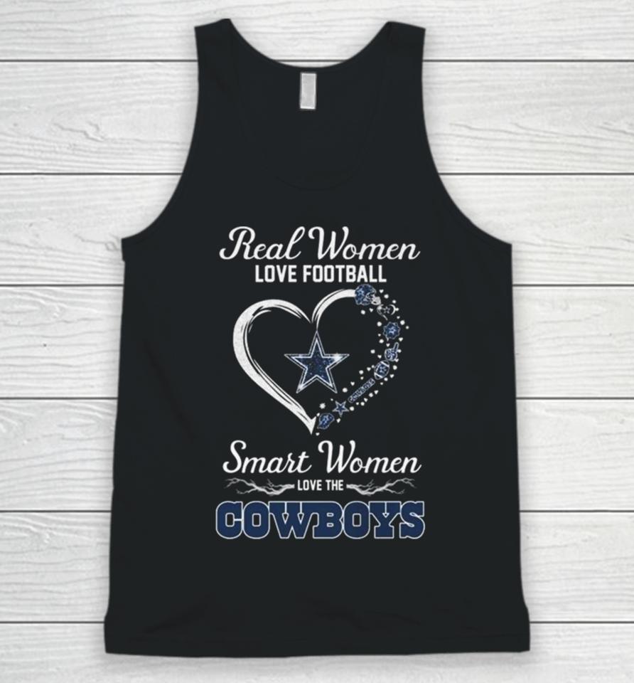 Real Women Love Football Smart Women Love Dallas Cowboys Heart 2024 Unisex Tank Top