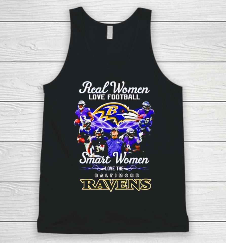 Real Women Love Football Smart Women Love The Baltimore Ravens Unisex Tank Top