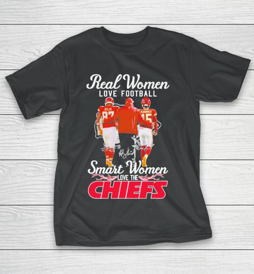 Real Women Love Football Smart Women Love The Kansas City Chiefs Super Bowl Lviii 2024 Signatures T-Shirt