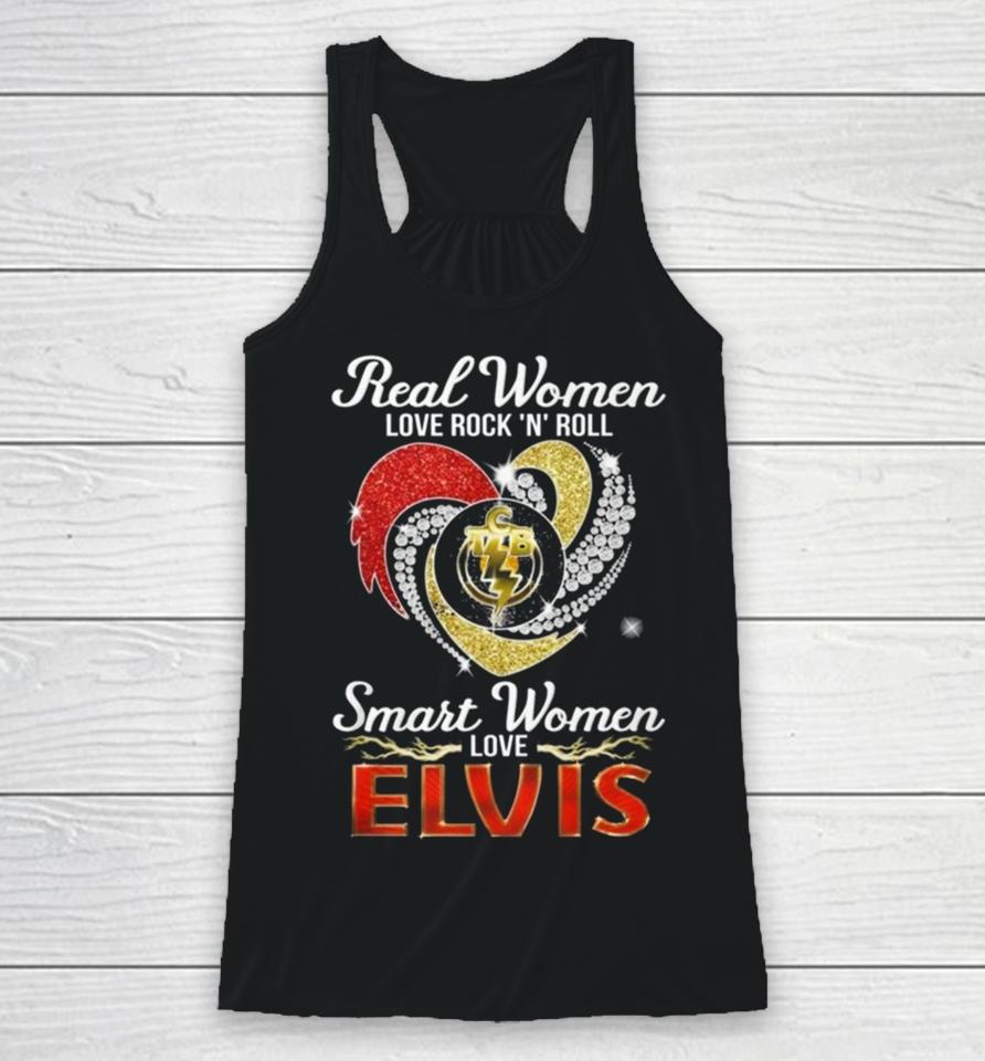 Real Women Love Rock ‘N’ Roll Tcb Smart Women Love Elvis Heart Racerback Tank