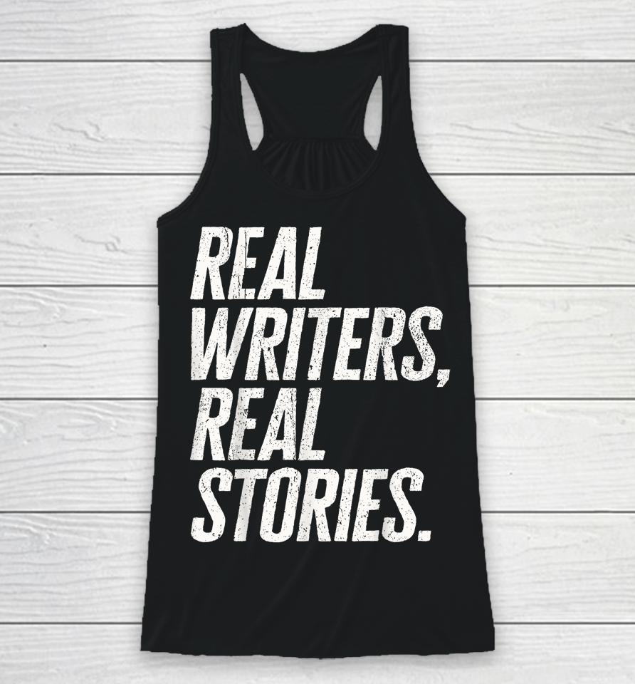 Real Writers Real Stories Wga Writers Guild America Strike Racerback Tank