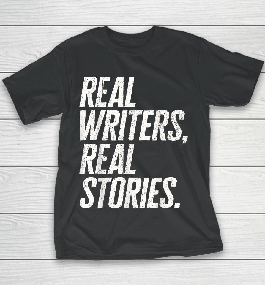 Real Writers Real Stories Wga Writers Guild America Strike Youth T-Shirt