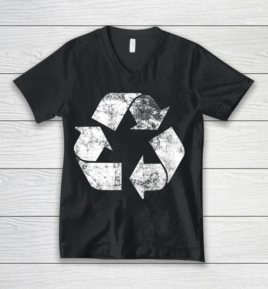Recycle Logo Earth Day Unisex V-Neck T-Shirt