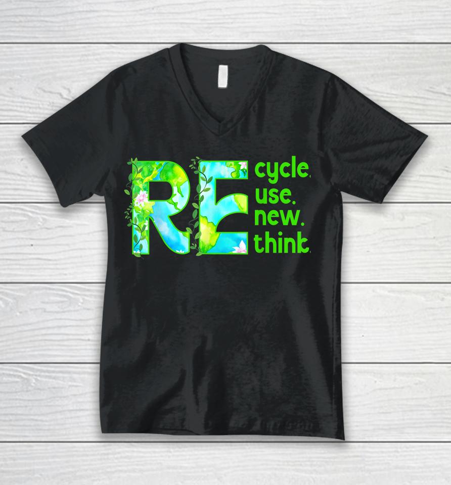 Recycle Outfit For Earth Day 2023 Reuse Unisex V-Neck T-Shirt