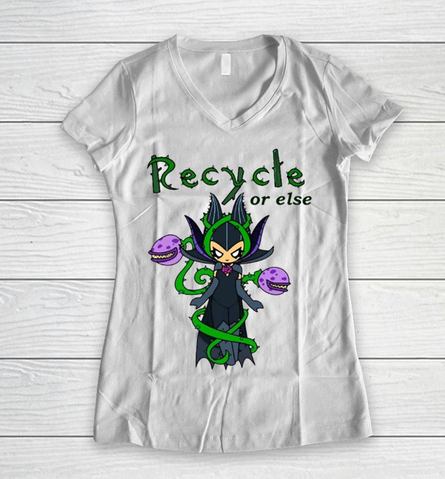 Recycling Queen Sam Danny Phantom Women V-Neck T-Shirt