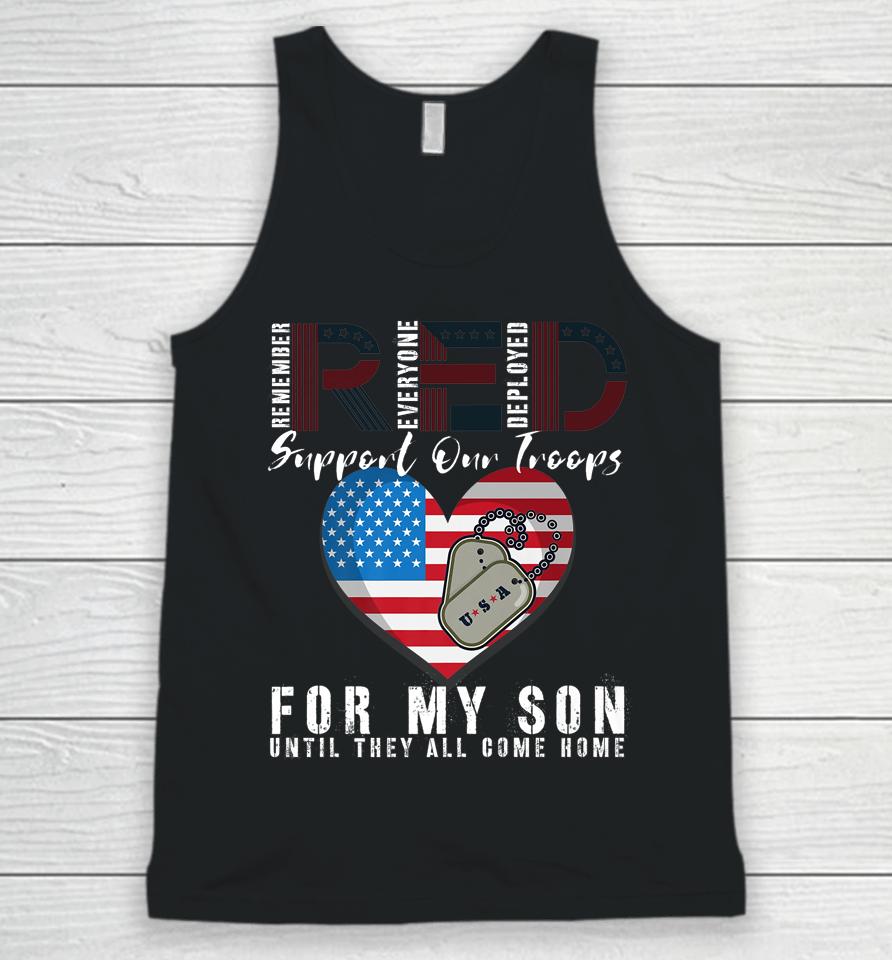 Red Friday Military I Wear Red For My Son Remember Everyone Unisex Tank Top