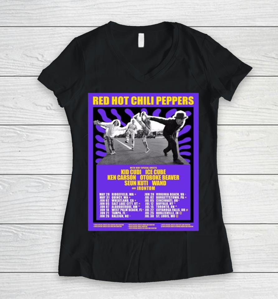 Red Hot Chili Peppers Unlimited Love 2024 Tour Women V-Neck T-Shirt