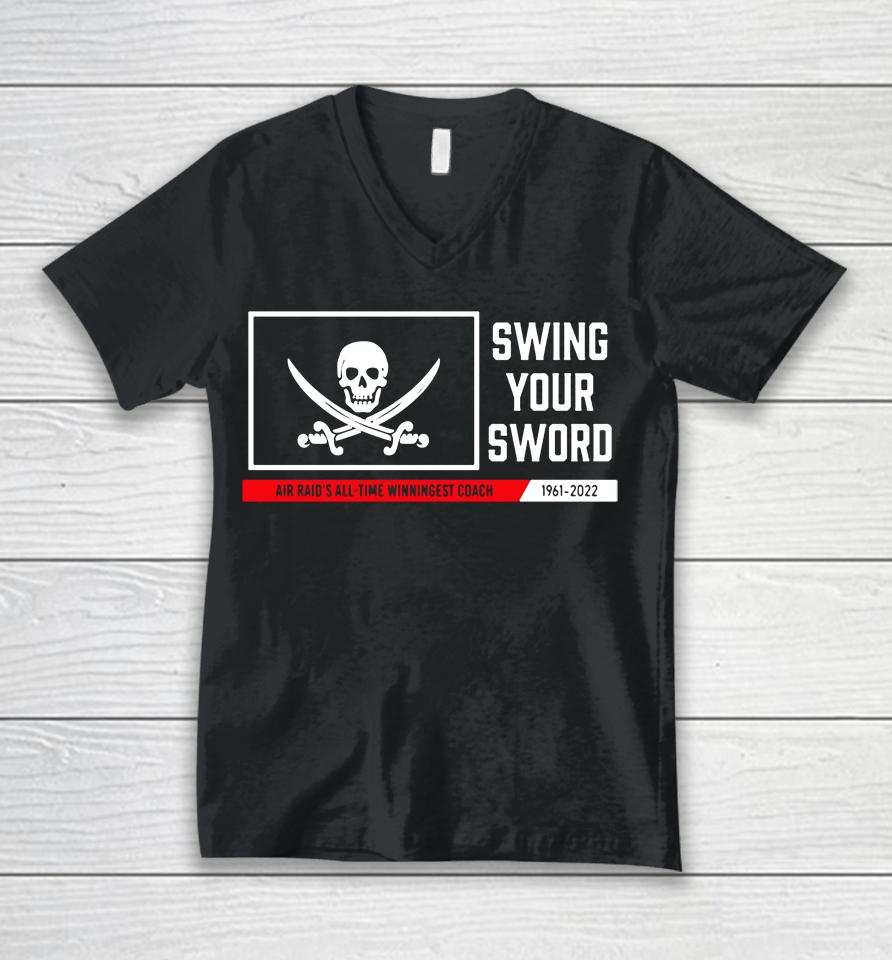 Red Raider Outfitter Tribute Swing Your Sword Black Unisex V-Neck T-Shirt