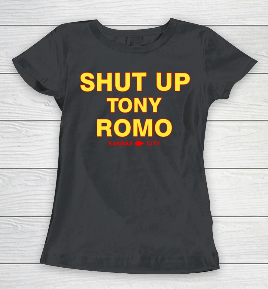 Red Tribe Cinema Shut Up Tony Romo Kansas City Women T-Shirt