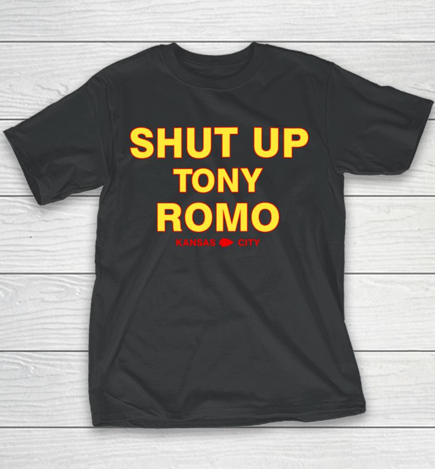 Red Tribe Cinema Shut Up Tony Romo Kansas City Youth T-Shirt