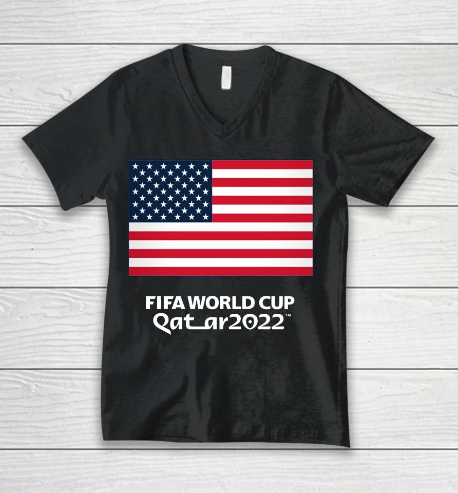 Red Us Soccer Fifa World Cup Qatar 2022 Unisex V-Neck T-Shirt