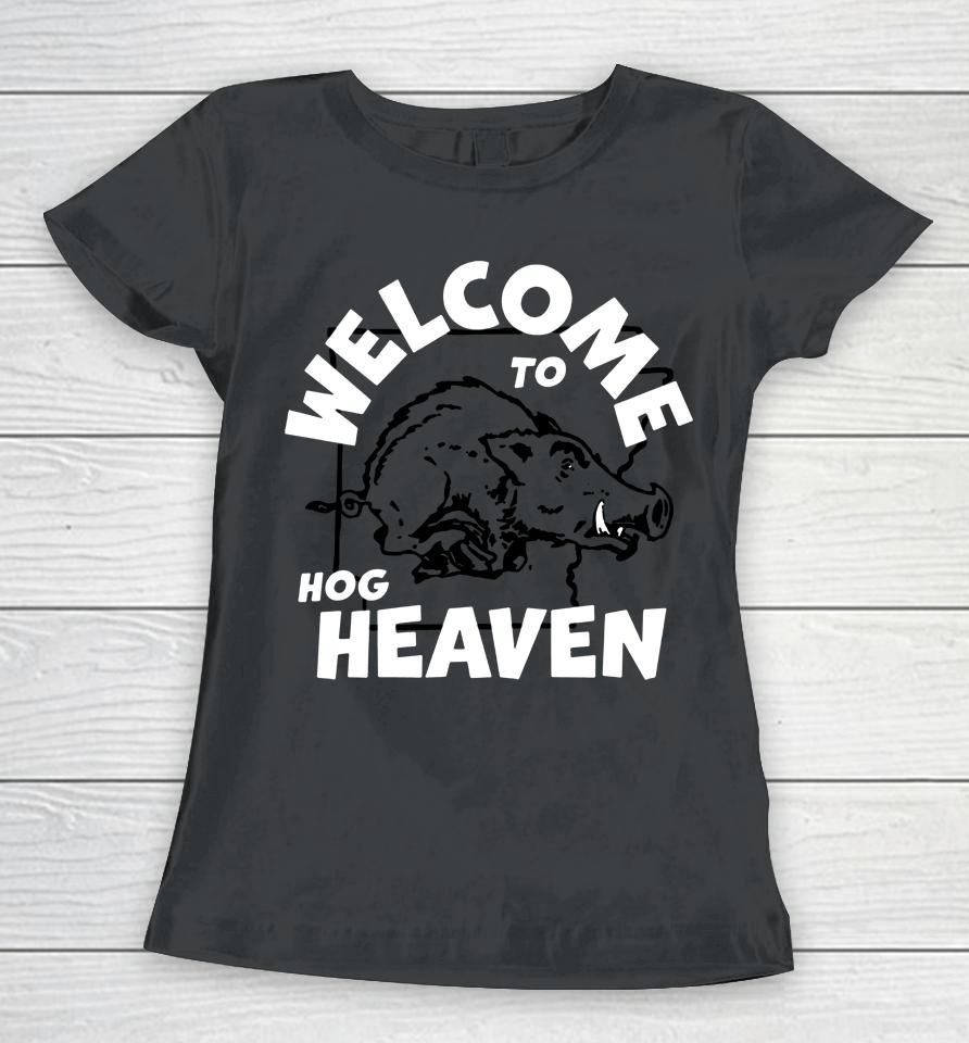 Red Welcome To Hog Heaven Vintage Arkansas Women T-Shirt