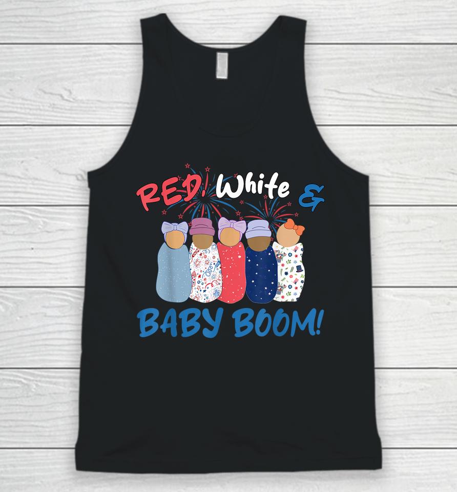 Red White And Baby Boom Happy 4Th Of July Nicu Nurse Unisex Tank Top