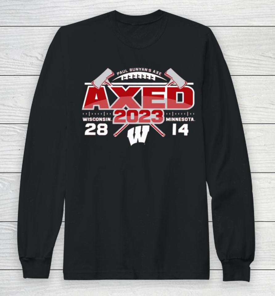 Red Wisconsin Badgers Vs Minnesota Golden Gophers 2023 Paul Bunyan’s Axe Score Long Sleeve T-Shirt