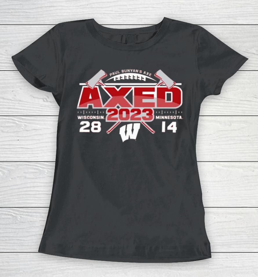 Red Wisconsin Badgers Vs Minnesota Golden Gophers 2023 Paul Bunyan’s Axe Score Women T-Shirt