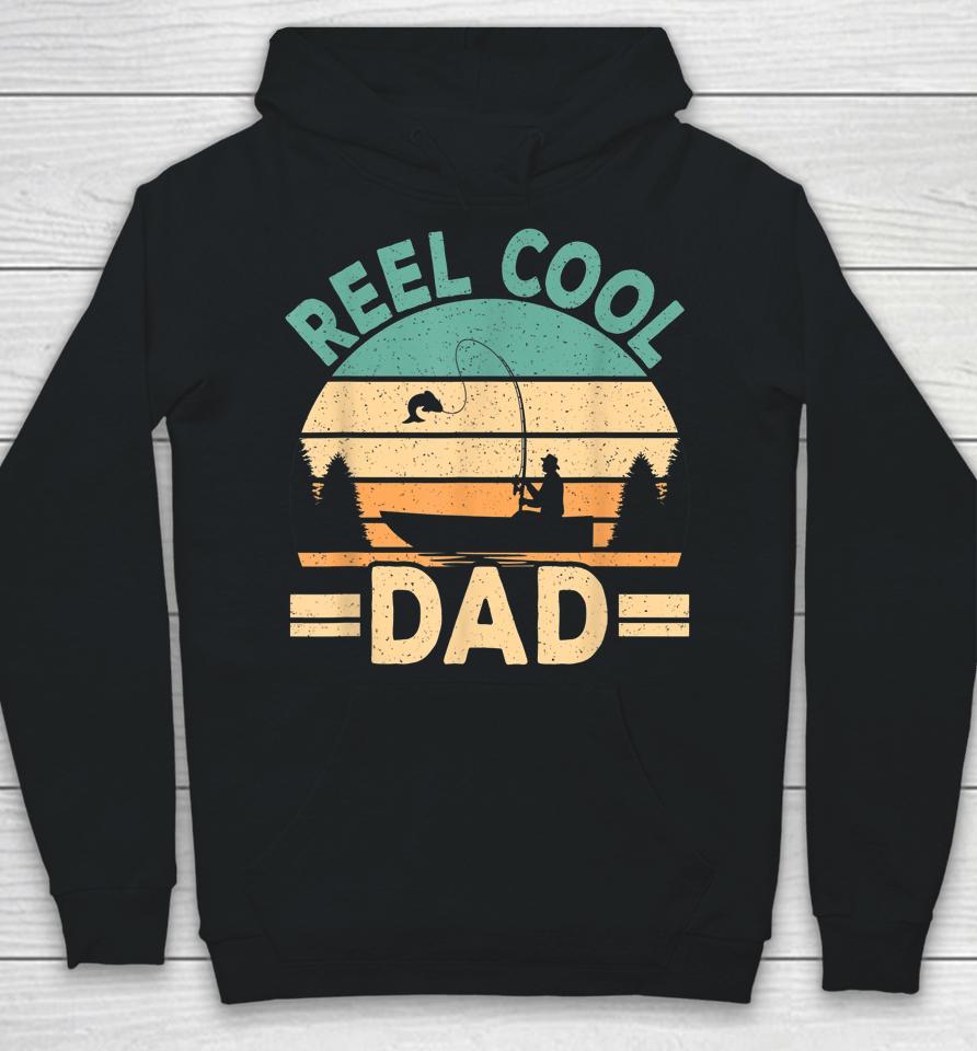 Reel Cool Dad Fishing Fisherman Retro Fish Father Papa Hoodie