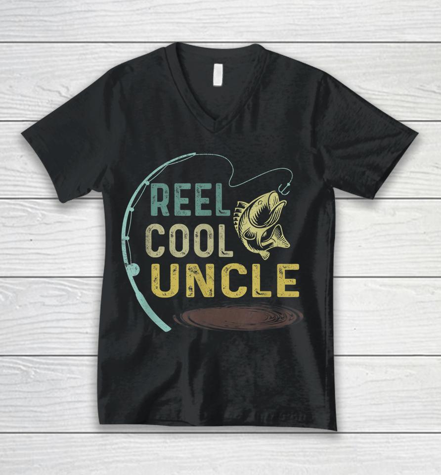 Reel Cool Uncle Fisherman Daddy Fishing Unisex V-Neck T-Shirt