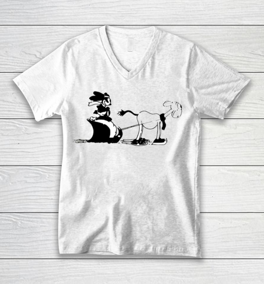 Reindeer Oswald The Lucky Rabbit Unisex V-Neck T-Shirt