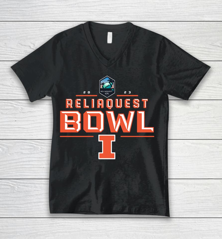Reliaquest Bowl Illinois Tonal Navy 2022 Unisex V-Neck T-Shirt