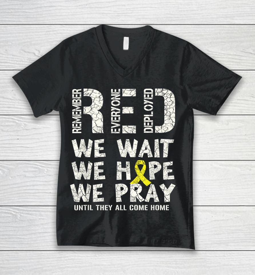 Remember Everyone Deployed Red Friday Military Unisex V-Neck T-Shirt