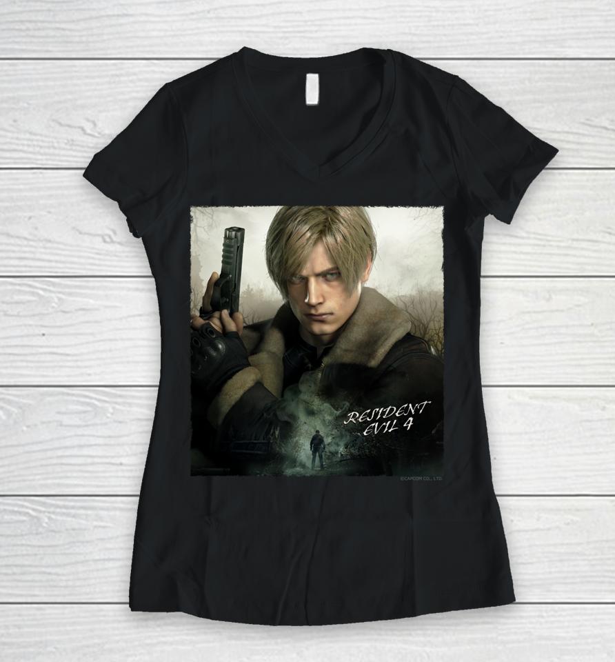 Resident Evil 4 Leon Women V-Neck T-Shirt
