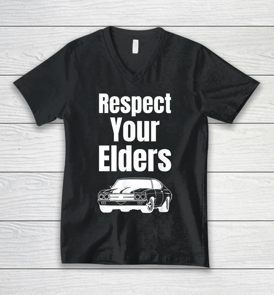 Respect Your Elders Unisex V-Neck T-Shirt