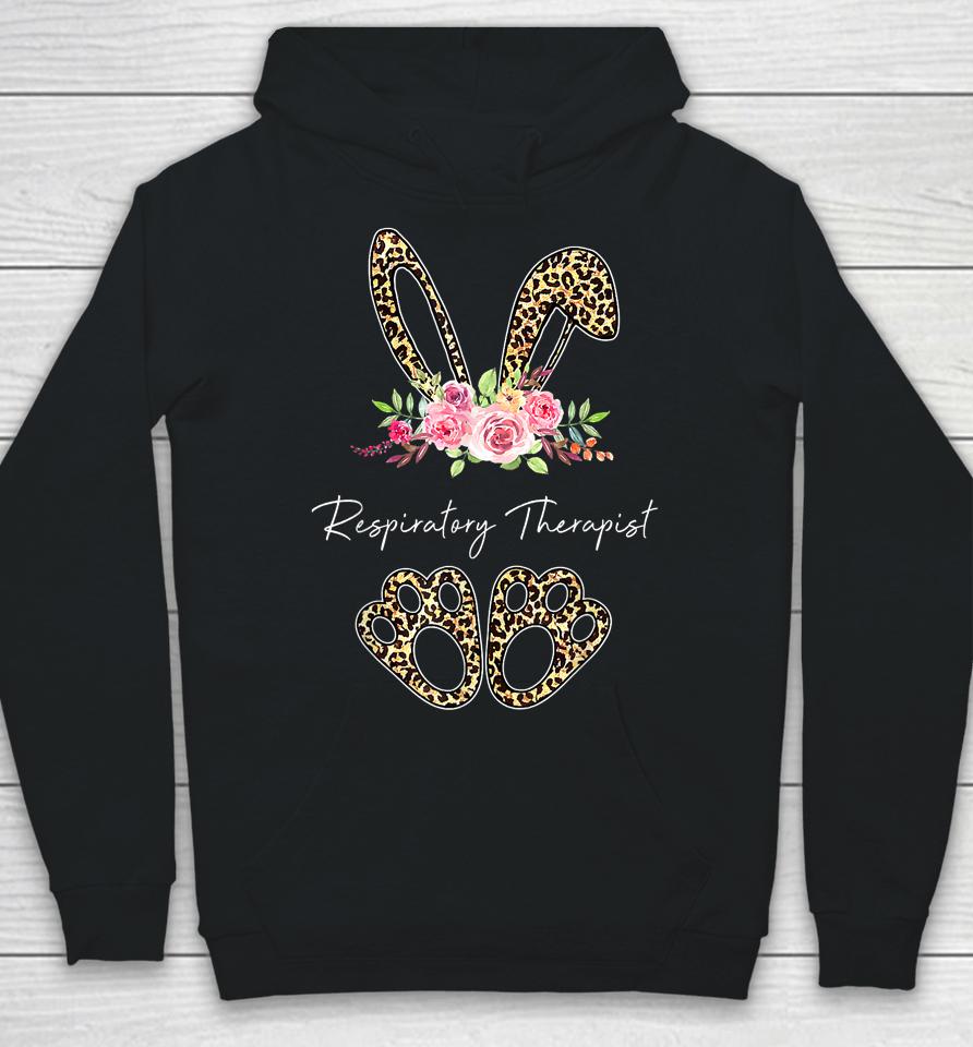 Respiratory Therapist Bunny Leopard Flowers Easter Day Hoodie