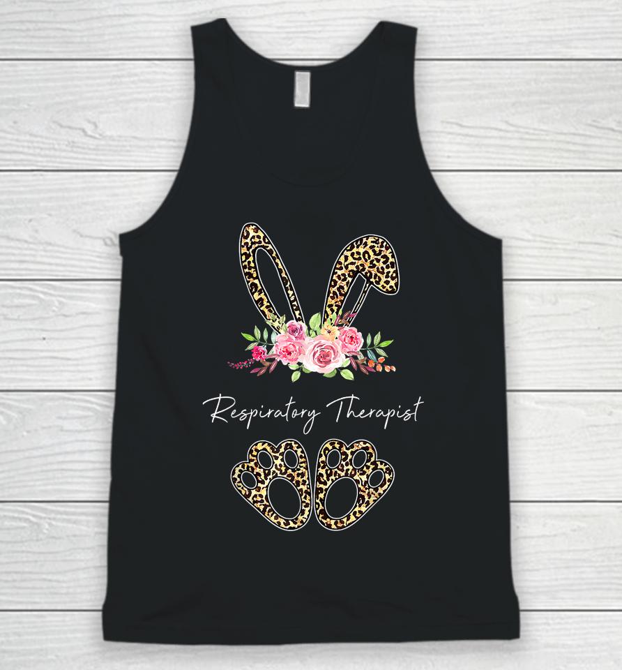 Respiratory Therapist Bunny Leopard Flowers Easter Day Unisex Tank Top